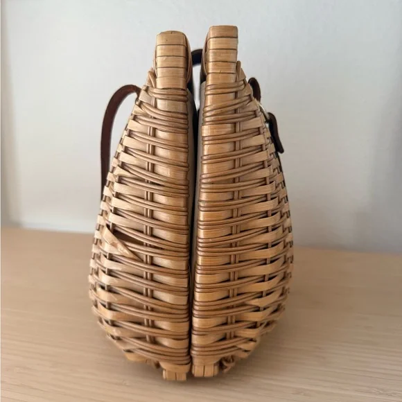 Vintage Woven Rattan Handbag Purse - Picture 5 of 9